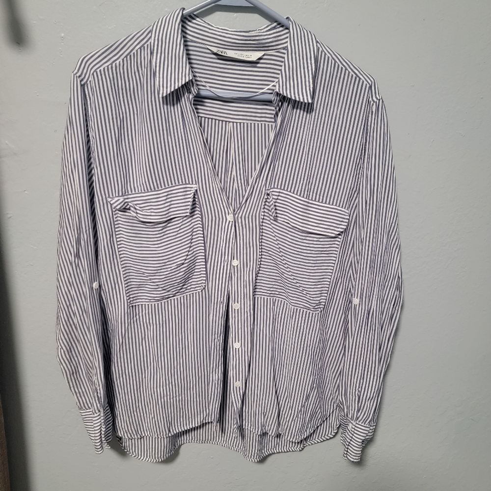 Classic Striped Black and White Men's Shirt